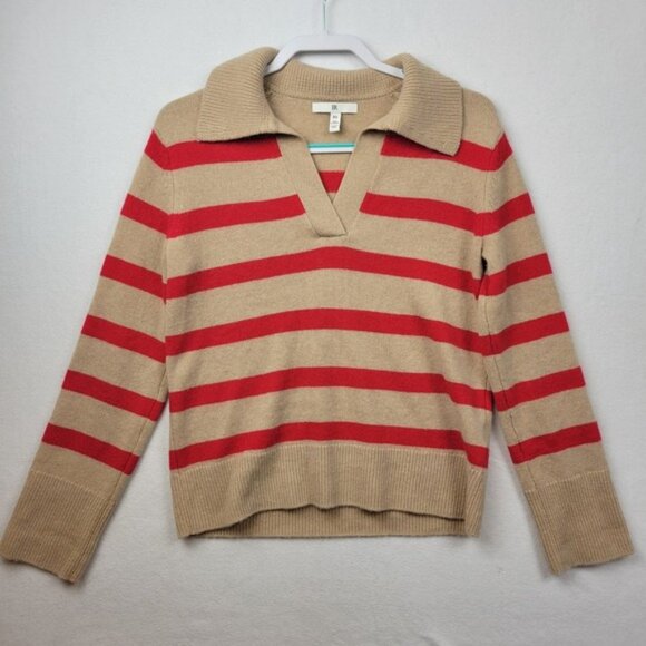 $220 MSRP Banana Republic 100% Cashmere Pullover Rugby Polo Sweater Size XS - Picture 4 of 15